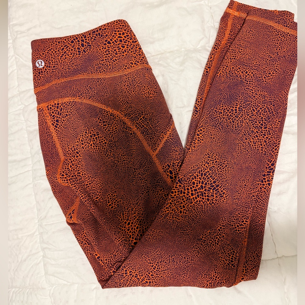 Lululemon Athletica Crackle Glaze Orange Leggings - Picture 5 of 5